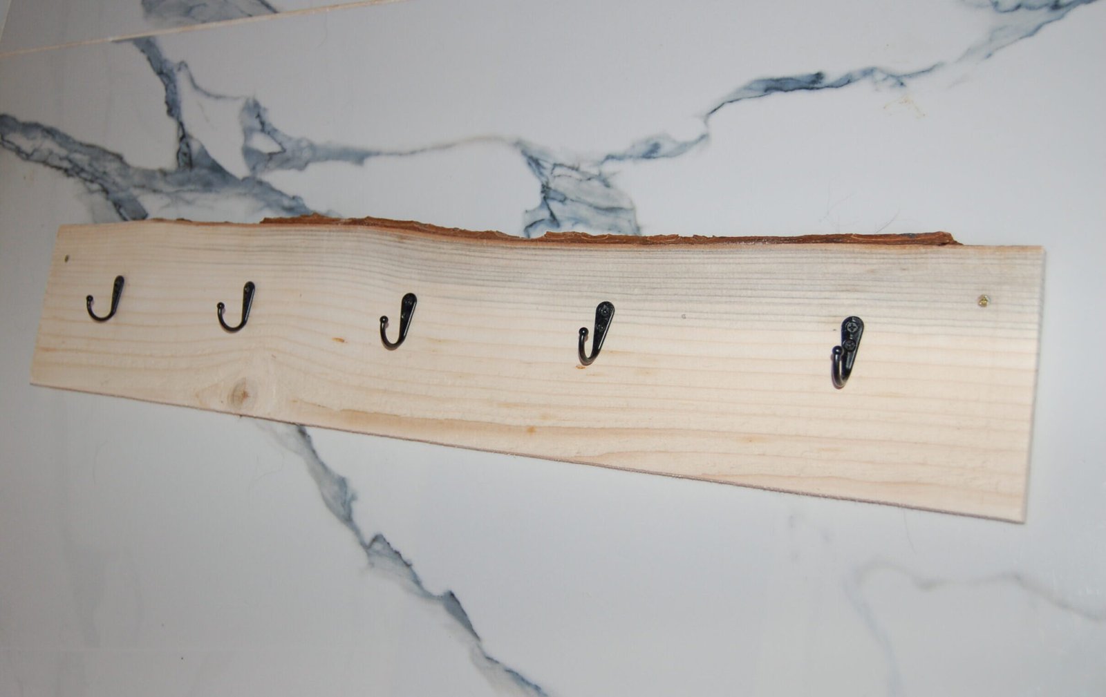 Log slab coat hook
