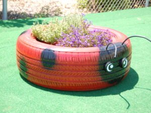 Ladybird Tyre Planter
